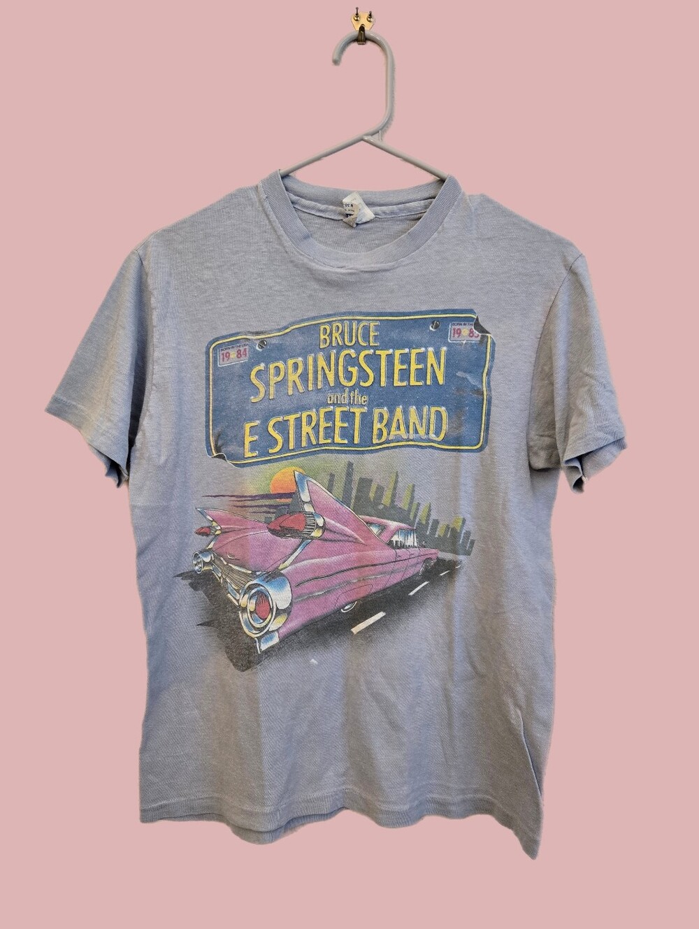 Vintage 1984 Tee Shirt Bruce Springsteen-The E St. Band Pink Cadillac Tour READ